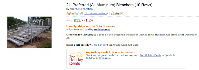 Funny Amazon Reviews, Product: 21' Preferred (All Aluminum) Bleachers