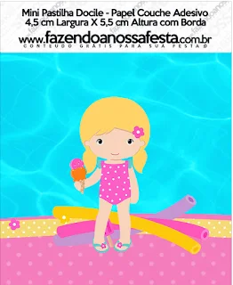 Blondie Girl Pool Party Free Printable Labels.