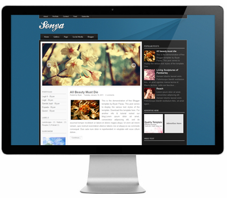 Blogger Template Sonya free download