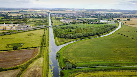 Bird's eye picture:  The River Ancholme - Old and New - meeting near Brigg in North Lincolnshire - image by Neil Stapleton used on Nigel Fisher's Brigg Blog in December 2018