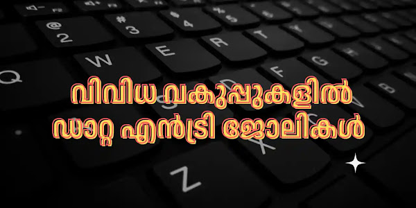 ടൈപ്പിംഗ് അറിയുന്നവർക്ക് വിവിധ വകുപ്പുകളിൽ അവസരം | Data Entry Operator Jobs