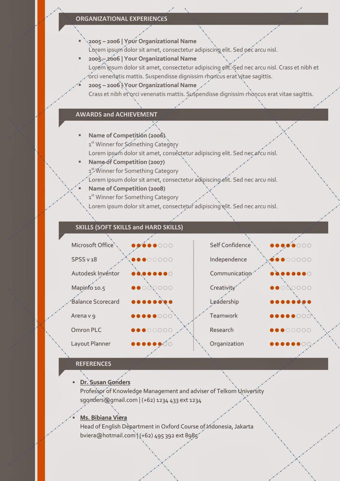 Desain CV Kreatif: Farnia - Contoh CV / Resume Template 