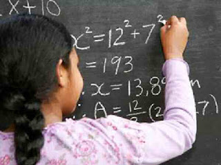 Girl student good at maths
