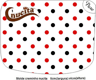 Red Polka Dots in Black and White Free Printable Candy Bar Nucita Labels.