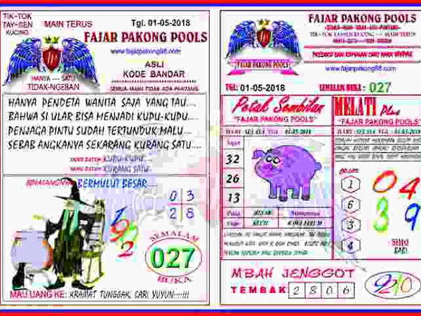 Kode Syair Fajar Pakong Pools 02 Mei 2018