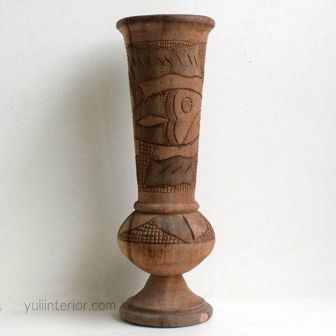 Decorative Hand Carved Wood Vase in Port Harcourt, Nigeria