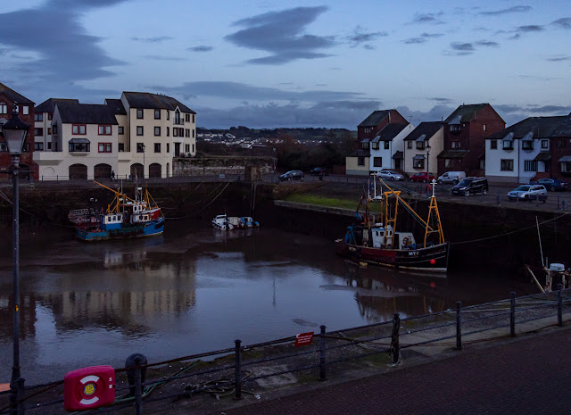 Photo of another view of Maryport Harbour at dusk