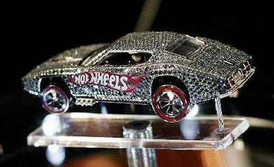 A diamond encrusted Hot Wheels car