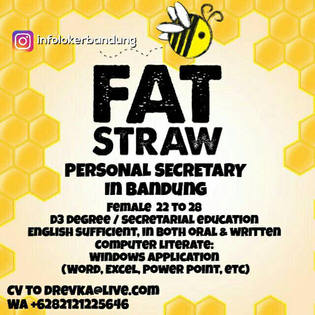 Lowongan Kerja Fat Straw Bandung Juli 2017