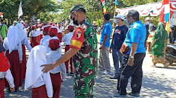 Meriahkan Peringatan HUT RI ke-77 Siswa Siswi SD dan MI Ikut Gerak Jalan