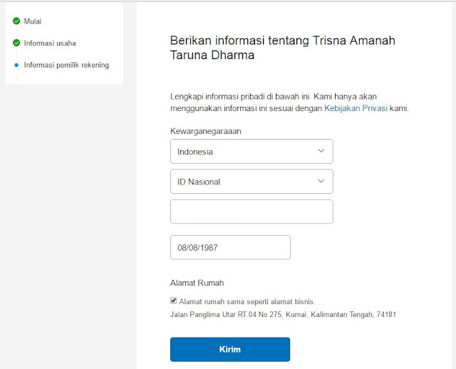 daftar paypal lewat hp