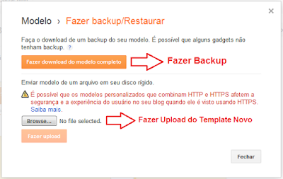 instalando template novo no blogger