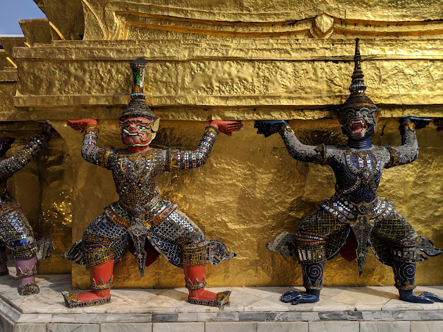 Statues at the Grand Palace in Bangkok, Thailand