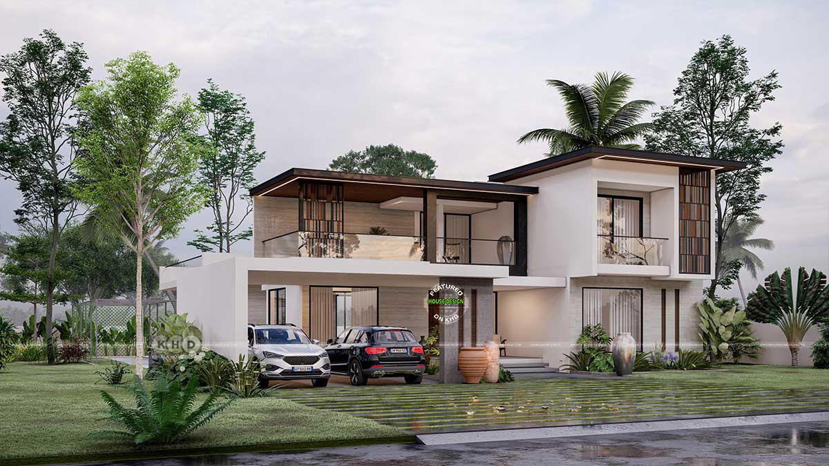 Left Side View of Minimalist Contemporary House