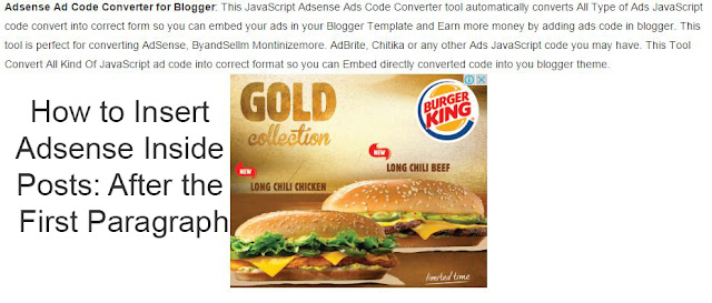 How to Insert Adsense Inside Posts: After the First Paragraph