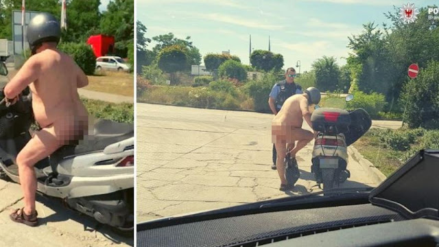Naked man riding bike during heatwave in Germany tells police: ‘It’s too hot’ (pic)