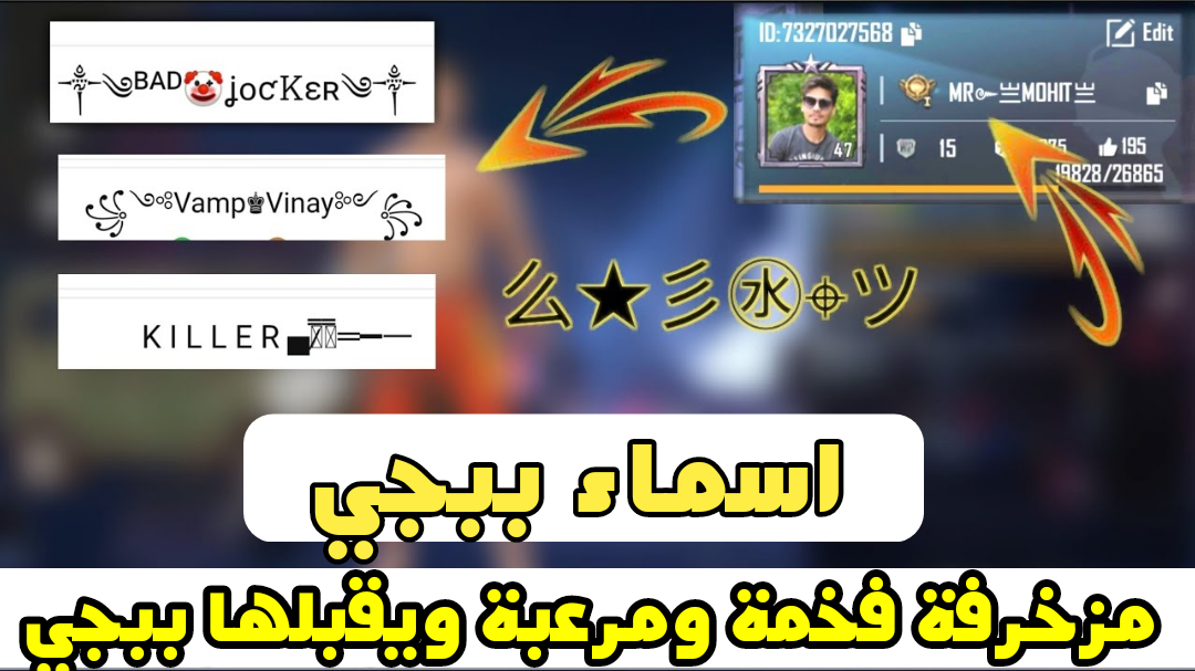 أسماء ببجي مزخرفة و فخمة يقبلها pubg