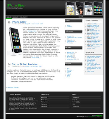 iPhone free blogger template