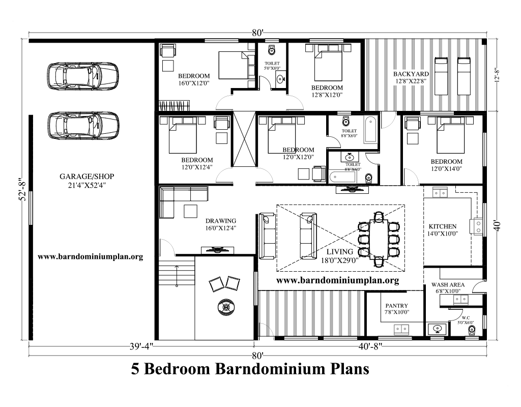 Open Concept Barndominium Floor Plans