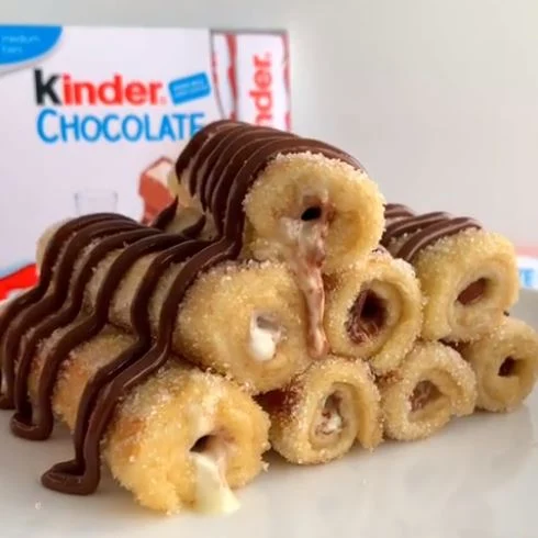 Kinder chocolate French toast rolls