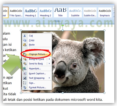 Gambar: Cara mengganti gambar di Microsoft Word