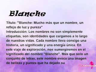 significado del nombre Blanche