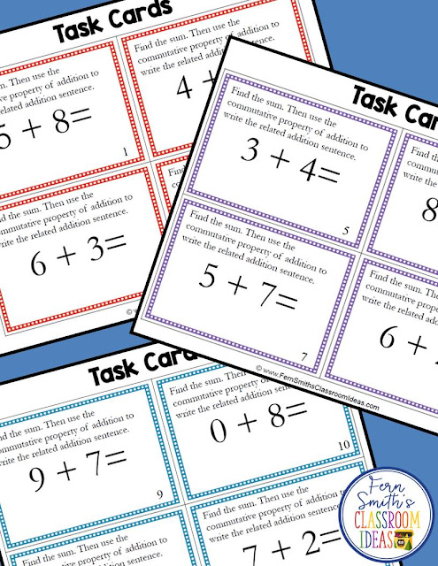 Are You Teaching the Commutative Property of Addition? Lessons, Tips and Resources to Help You! You will love how easy it is to prepare these task cards for your centers, small group work, scoot, read the room, homework, seat work, the possibilities are endless. Your students will enjoy the freedom of task cards while learning and reviewing important skills at the same time! Perfect for review. Students can answer in your classroom journals or the recording sheet. Perfect for an assessment grade for the week. Twenty-Four Commutative Property of Addition Task Cards.