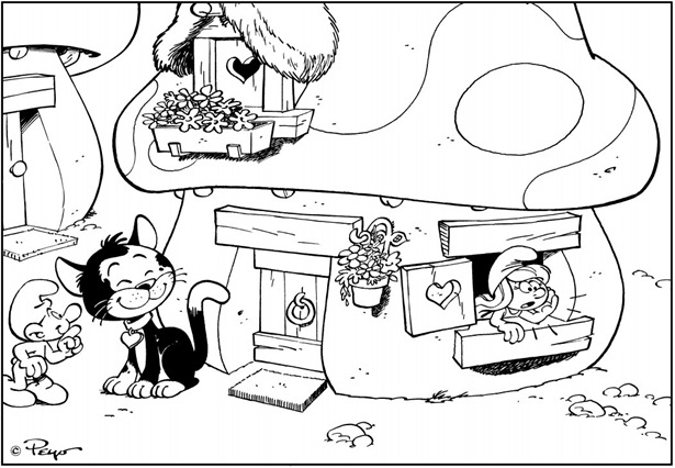 Desenhos Para Colori os Smurfs infantil desenhar