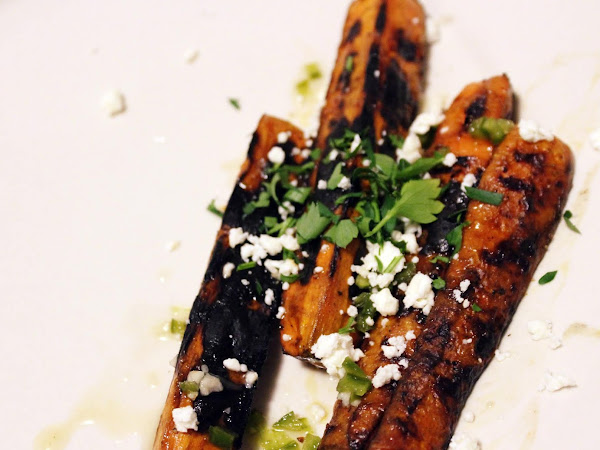 Thanks for the memories Chinese restaurant produce! (Grilled Carrots with Limey Hot Sauce and Feta)