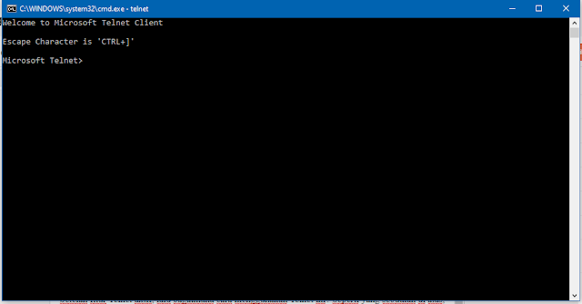 Menggunakan Telnet di Windows 10
