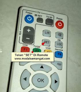 tombol "SET" Di remote useeTV/indihome