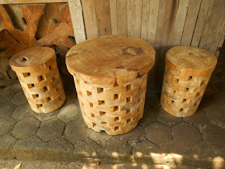 set meja kursi bekas potongan limbah kayu jati