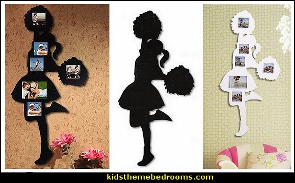 wall decor ideas picture frame Cheerleader Themed Bedroom | 604 x 375