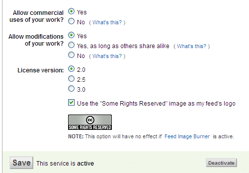 Creative commons setups