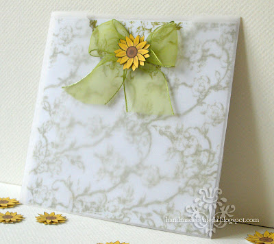 Sunflower Wedding Ideas on Sheer Green Sunflower Invitation  Invitatie Verde Diafan Cu Floarea