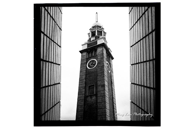 Hong Kong Cultural Center, Clock Tower, TST, black and white photography, square photo, 香港文化中心, 尖沙嘴鐘樓, 黑白攝影,