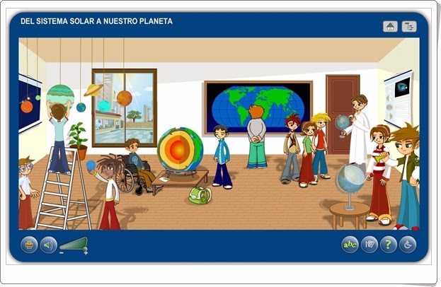 "Del Sistema Solar a nuestro planeta" (Aplicación interactiva de Ciencias Sociales de Primaria)