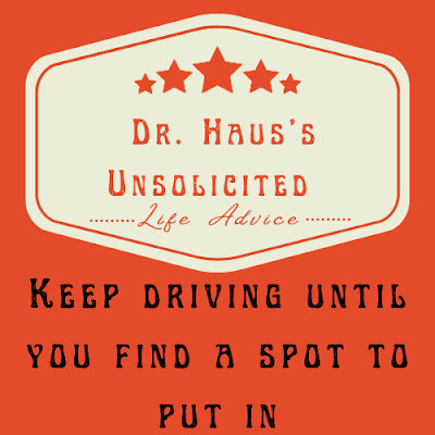 Dr. Haus's Unsolicited Life Advice:  Keep driving until you find a spot to put in