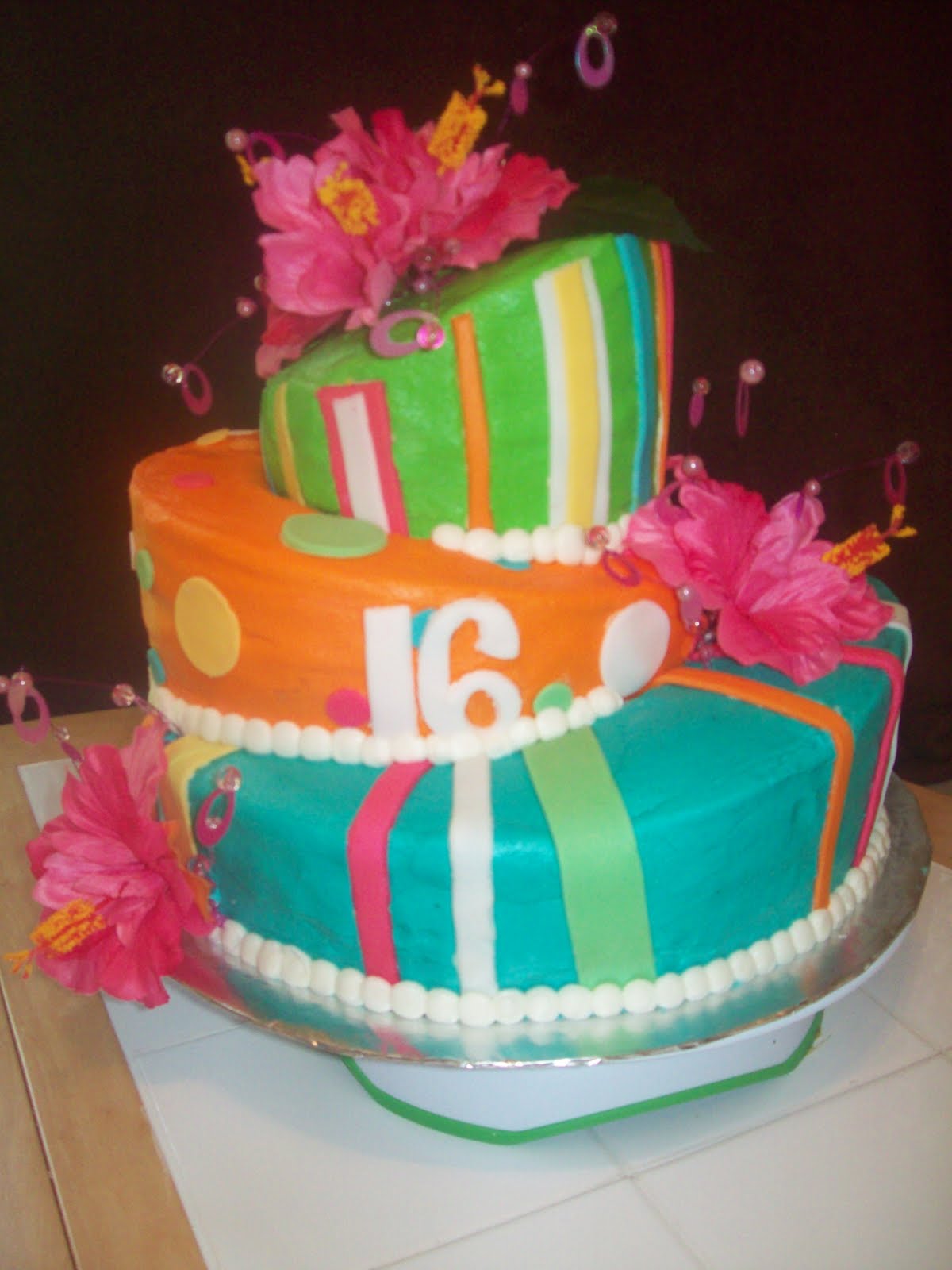 BB Cakes: Topsy-turvy 16th birthday cake