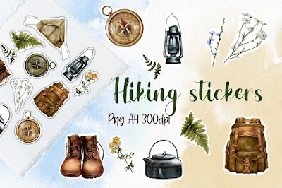 Hiking Stickers, Camping Travel