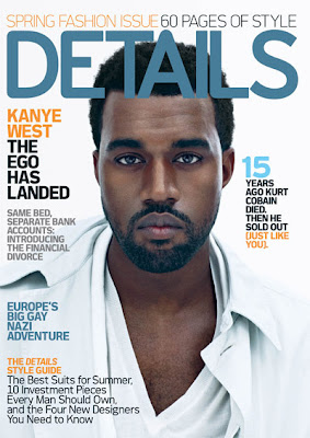 Kanye West featured on Details cover in March, 2009.