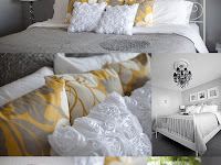 gray yellow bedroom