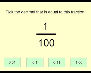 Convert 1/100 to a decimal © Katrena