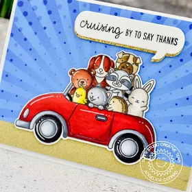 Sunny Studio Stamps: Cruising Critters Comic Strip Speech Bubble Dies Hello Card by Angelica Conrad