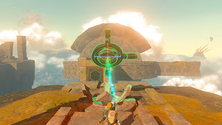 Link using a rotation device on one of the sky islands