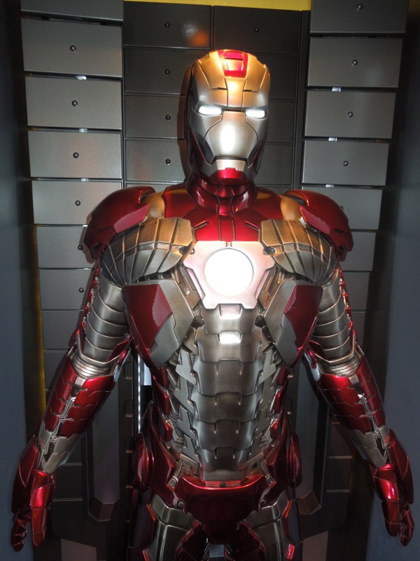 Hollywood Movie Costumes and Props: Iron Man Mark V briefcase armour on display... Original film ...