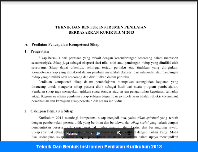 Teknik Dan Bentuk Instrumen Penilaian Kurikulum 2013