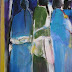 THE SASH 24X18 G/W collage on canvas