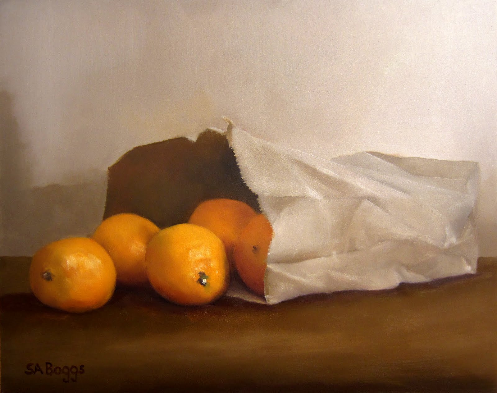 Daily Painting - Still Life - Clementines In A Paper Bag