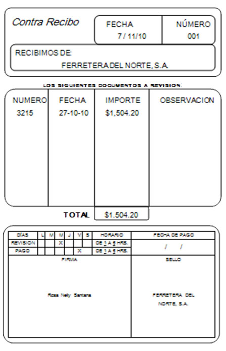 Manual Secretarial: Contra Recibo